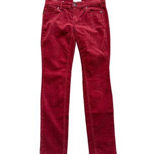 Loft Womens Petite Sz 00P Modern Skinny Rusty Red Velvet Pants
